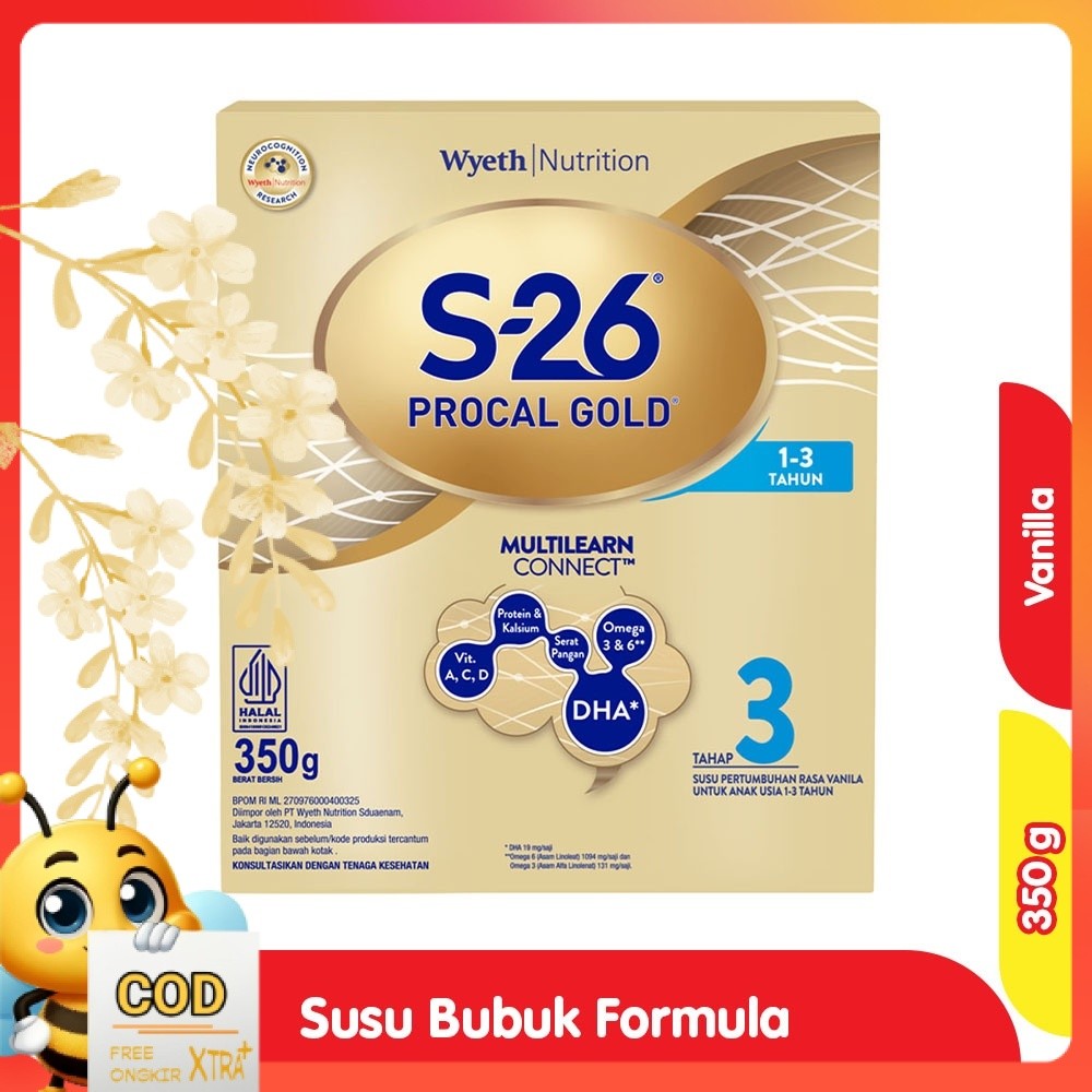 

S-26 Procal Gold Tahap 3 Susu Pertumbuhan Anak 1-3 Tahun Vanila 350 g