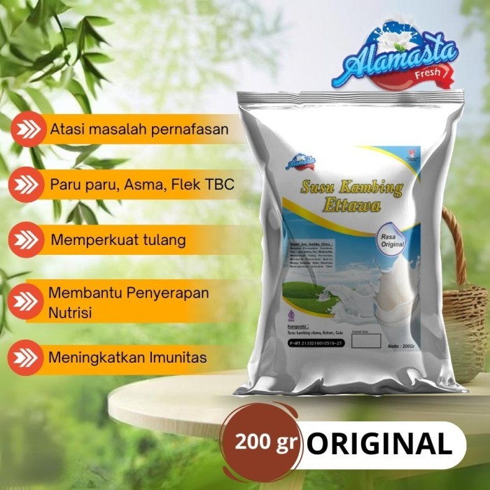 

susu kambing etawa platinum 1 kg original atasi masalah persendian dan pernafasan 500 gr 200 gr - RASA ORIGINAL 200 GR