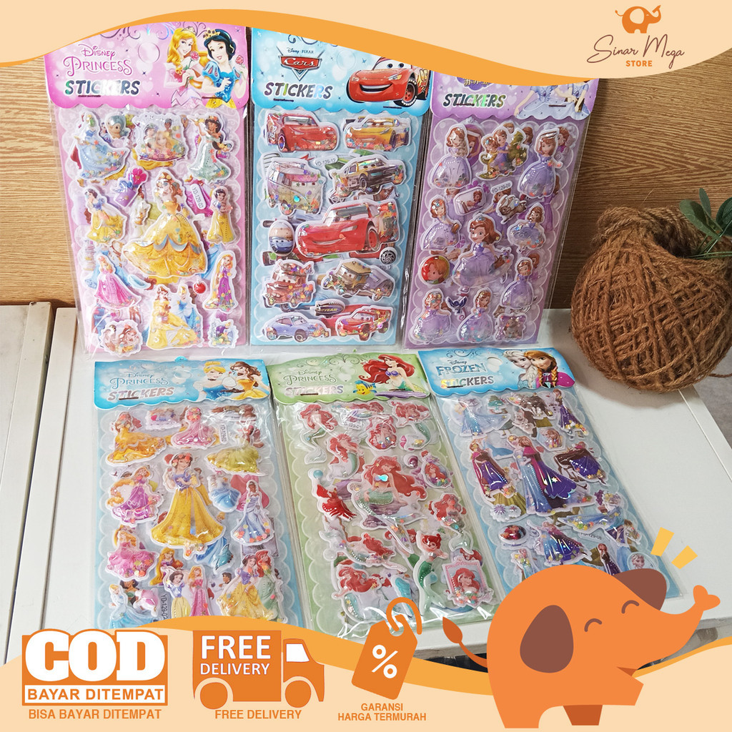 

Sticker Disniy / Stiker Tempel Mainan Kartun Timbul 3D YD-129 DIY Murah