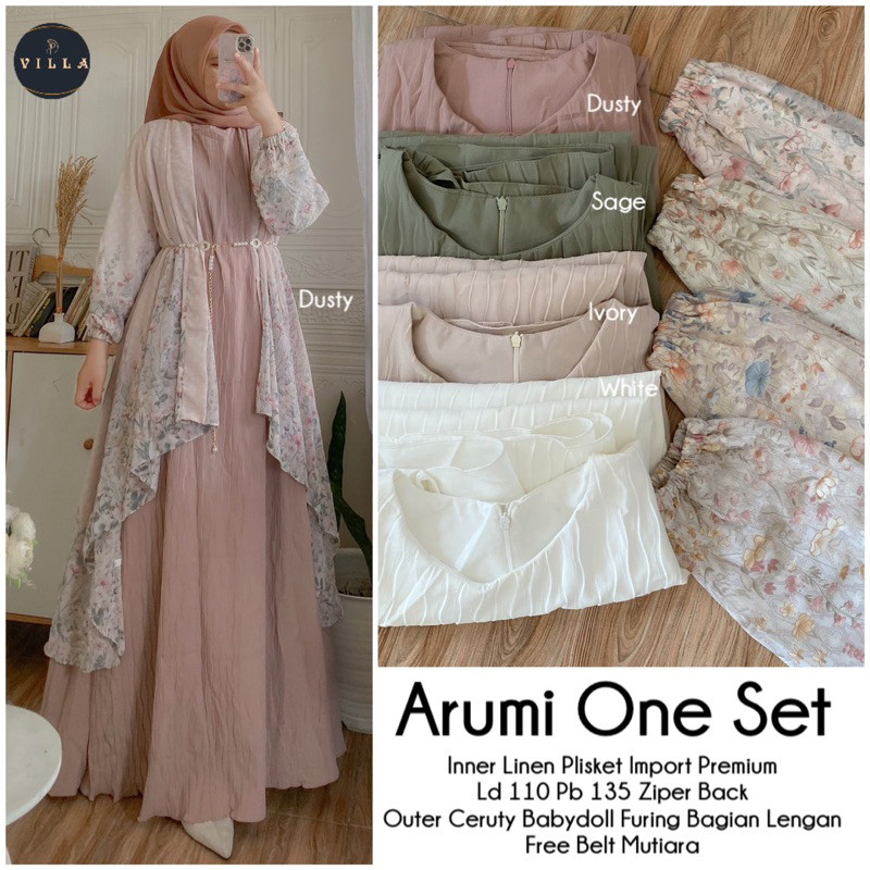 ARUMI ONE SET CERUTI BAJU LEBARAN BY VILLA BEST SELLER MURAH