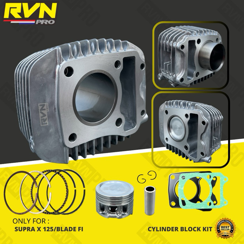 RVN CYLINDER BLOK SEHER BORING STANDAR KOMPLIT KYZ SUPRA X 125 HELM IN BLADE FI BLOCK SEHER FREE PAK