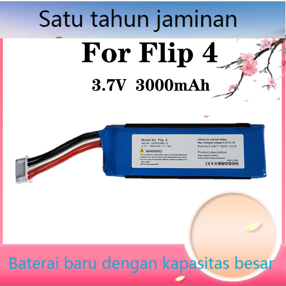 Tersesuai untuk JBL Flip4 Baterai 3.7V3000mAh GSP872693 01 Bluetooth speaker baterai kelas A langsun