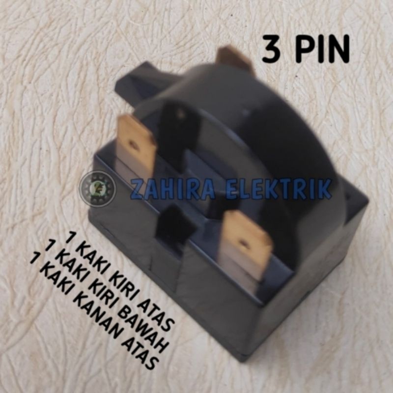 Relay PTC Kulkas / PTC Relay Kulkas 3 PIN - 2 KAKI KIRI 1 KAKI KANAN