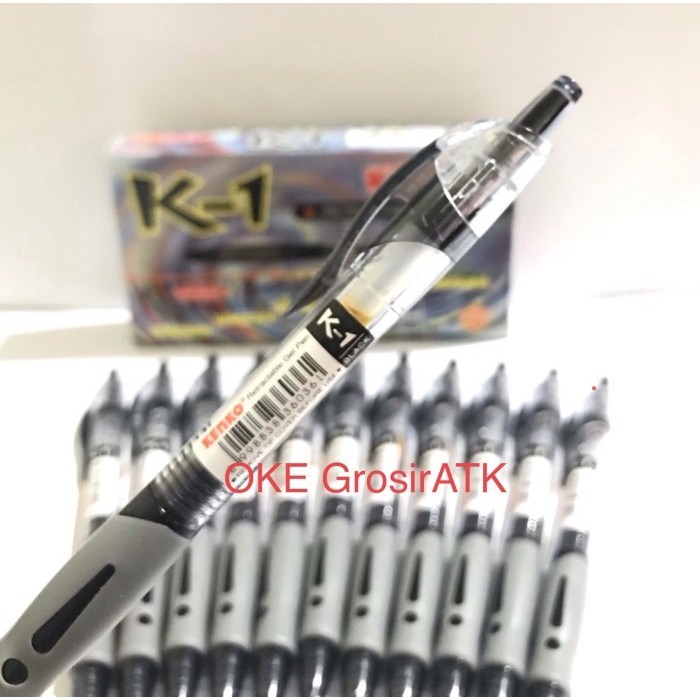 

Pulpen Kenko K1 Cetek / Pulpen Gel Kenko K1 Lusin - Hitam