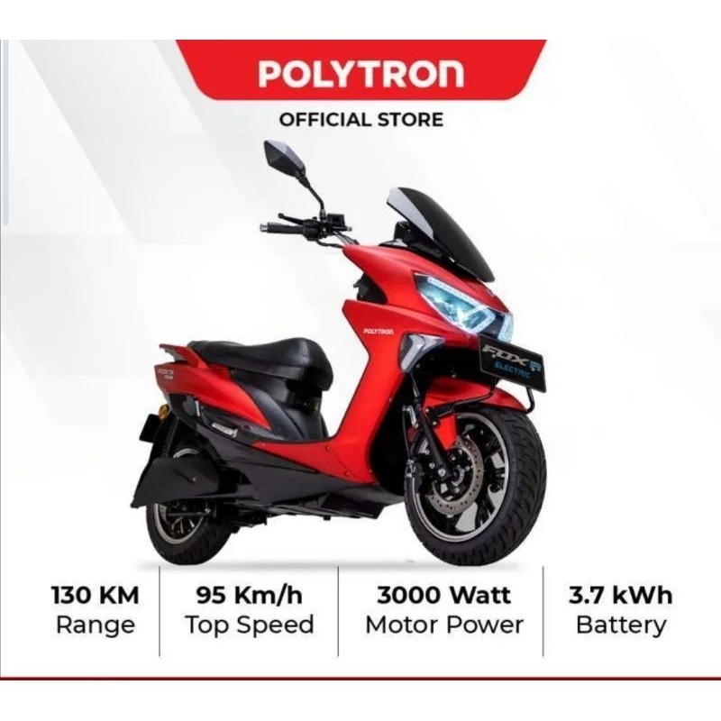 BANTUAN PEMERINTAH) Polytron Fox R Electric Sepeda Motor Listrik
