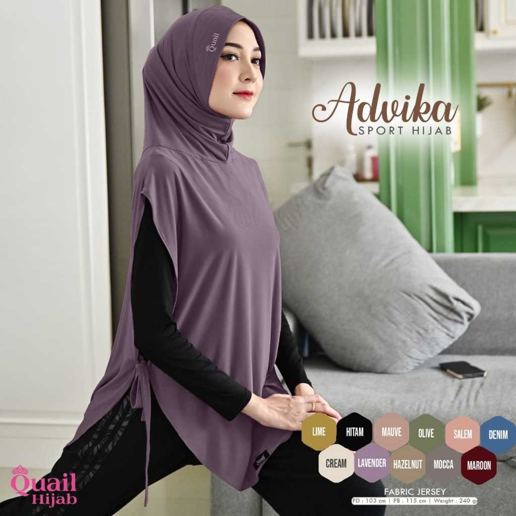 Advika Casual Daily Hijab Original Quail Advika Quail Hijab Daily Hijab Sporty Quail Hijab Olahraga 