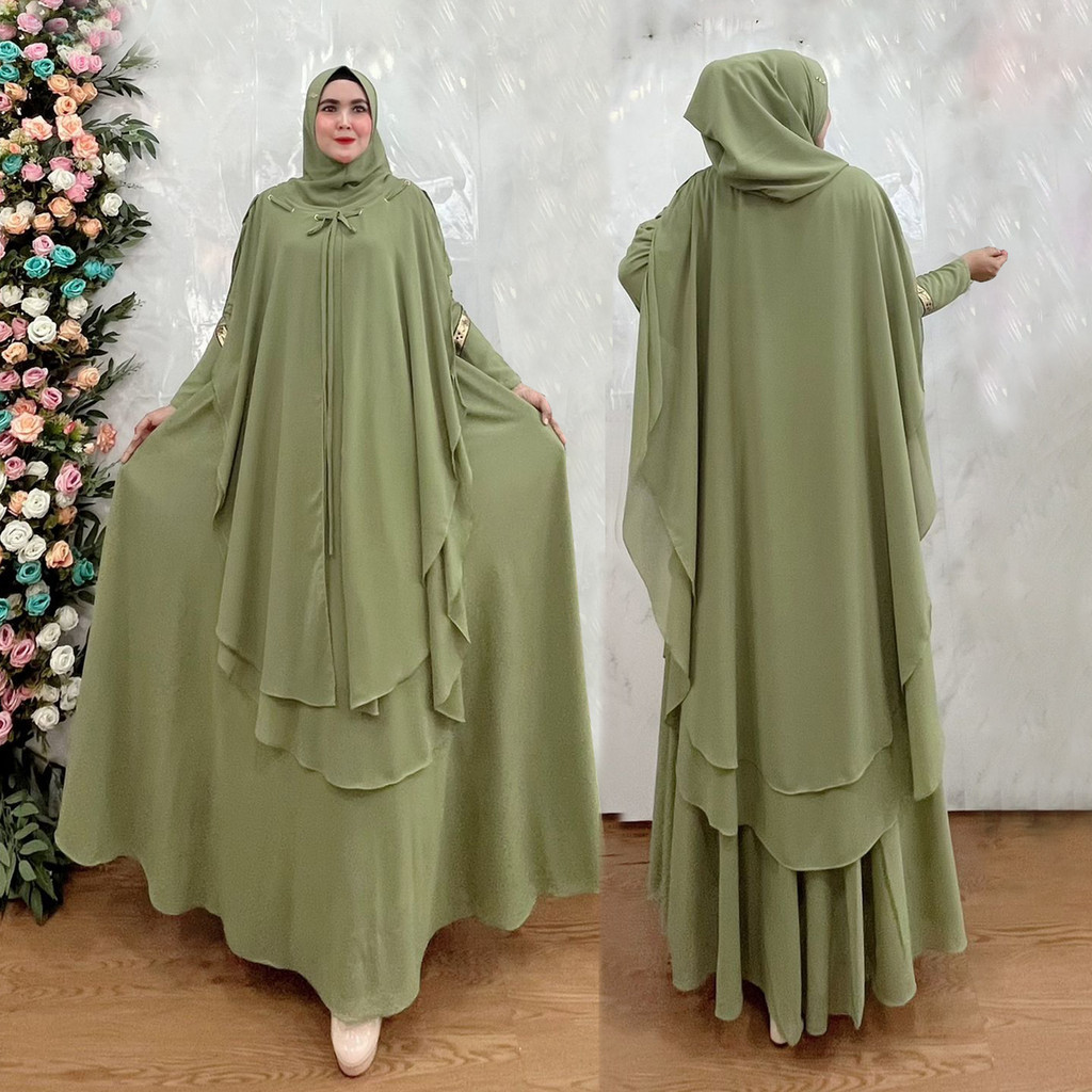 100% Original One Set Gamis Jubah Syari Kode TALITA Bahan Ceruty Babydoll Premium By Ory AjeZas Coll