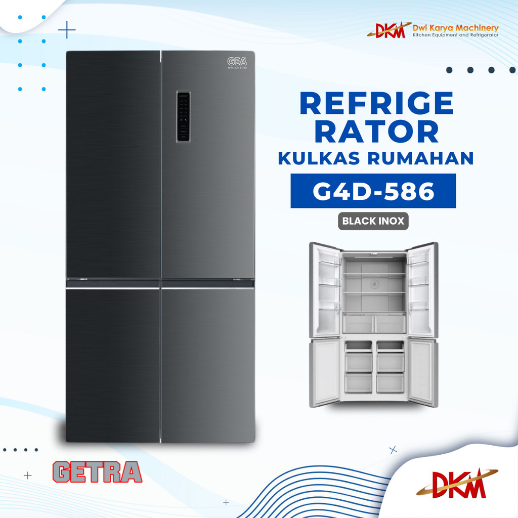 Home Refrigerator GEA G4D-586 Inox/ Kulkas 4 Pintu Menyamping
