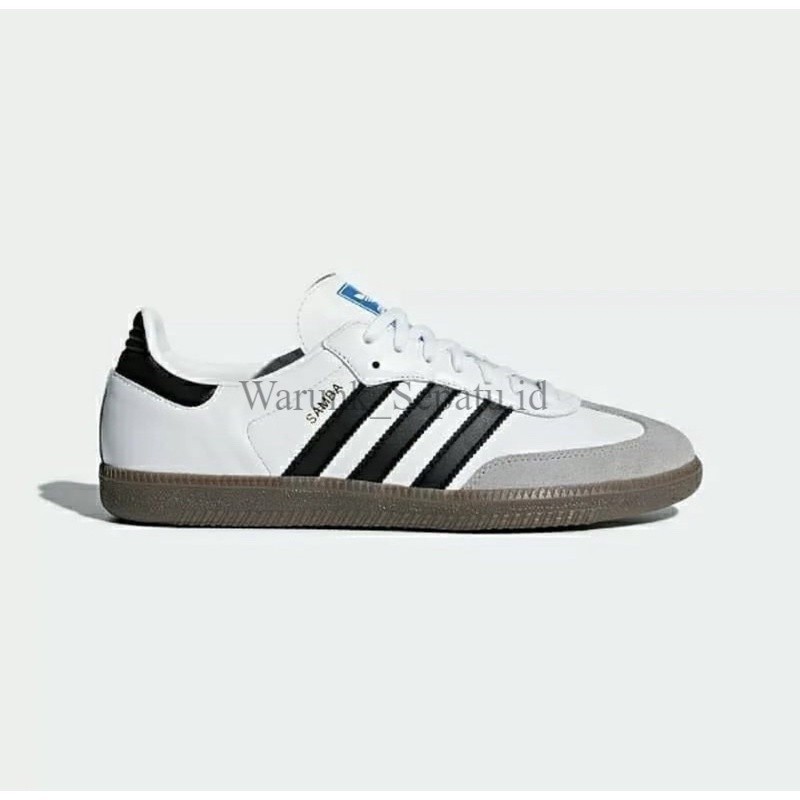 Sepatu Adidas Samba OG Classic Leather Kulit Black White Hitam Sole Gum Un-Original Premium BNIB