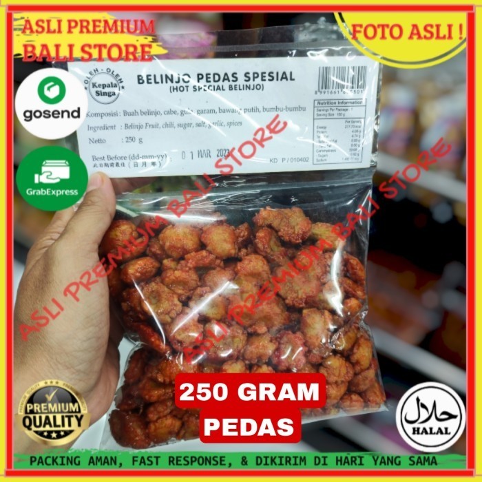 

OLEH OLEH MAKANAN CEMILAN CAMILAN SNACK KULINER KHAS ASLI ORI ORIGINAL BALI MELINJO BELINJO PEDAS 250 GRAM GR