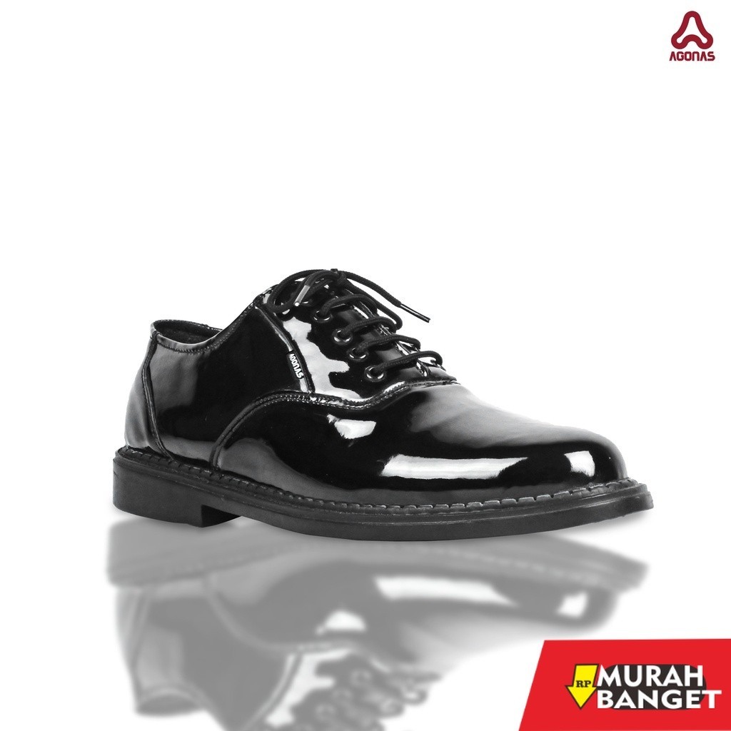 Sepatu pdh- Agonas Sepatu Pantofel Kilap Oxford Afrodis
