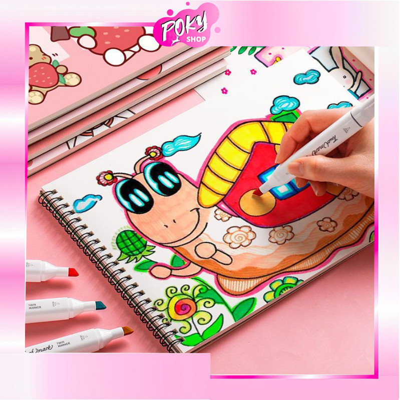 

POKY - S6132 Buku Gambar Anak Balita / Buku Menggambar Painting Book Kids / Drawing Book Ring Kartun / Sketch Book Motif Karakter