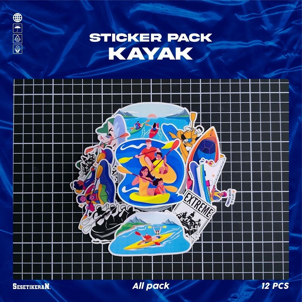 

COD✨ Sesetikeran Stiker Pack Kayak Colorfull Keren Untuk Koper Laptop Skateboard