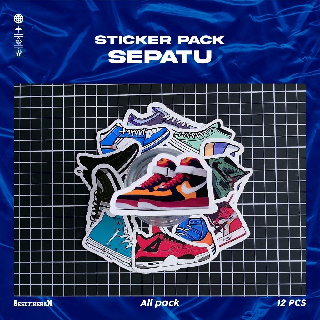

COD✨ Sesetikeran Pack Stiker Motif Sepatu Colorfull Cute Keren Untuk Koper Laptop Skateboard