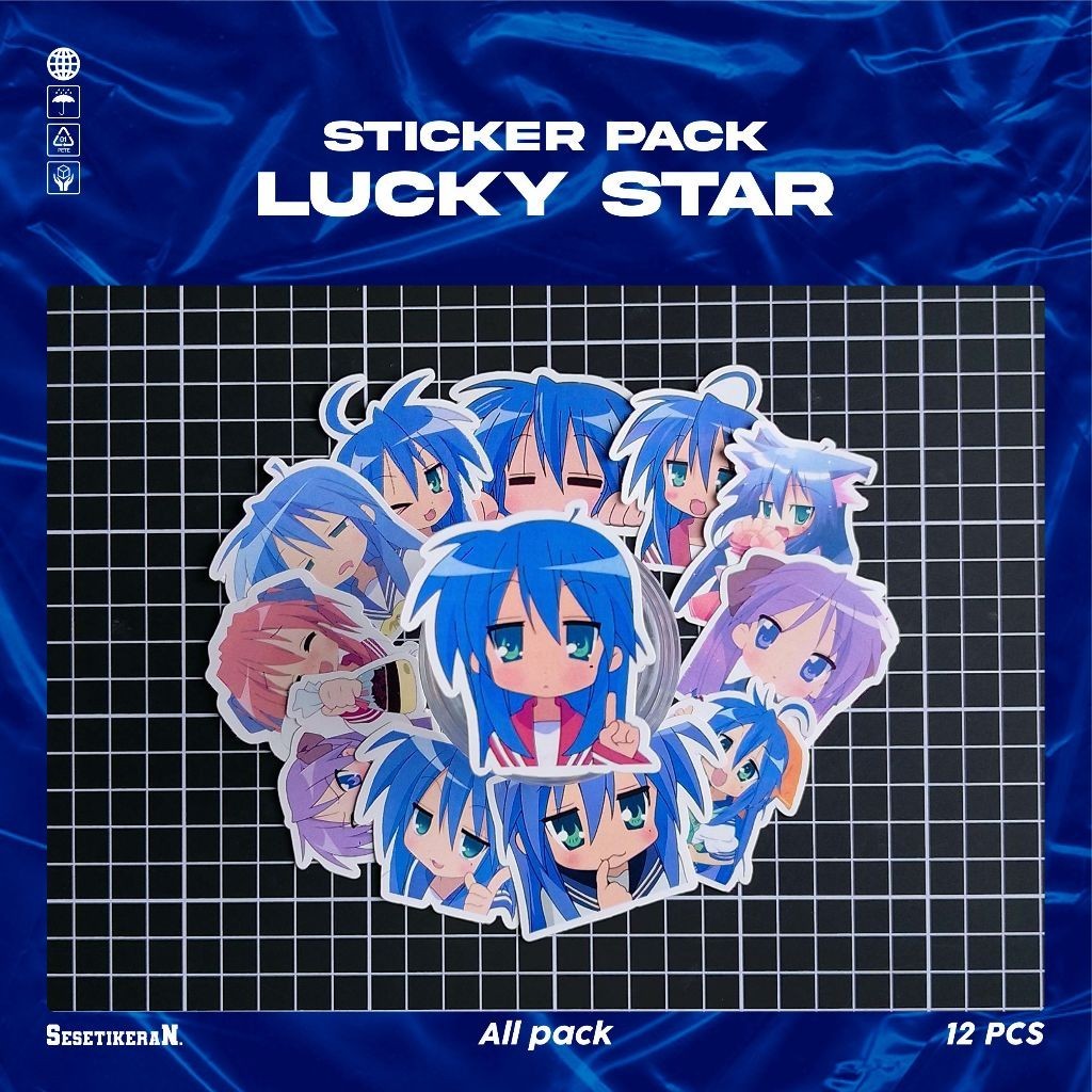 

COD✨ Sesetikeran Pack Anime Lucky Star Lucu Sticker Cute Keren Untuk Koper Laptop Skateboard