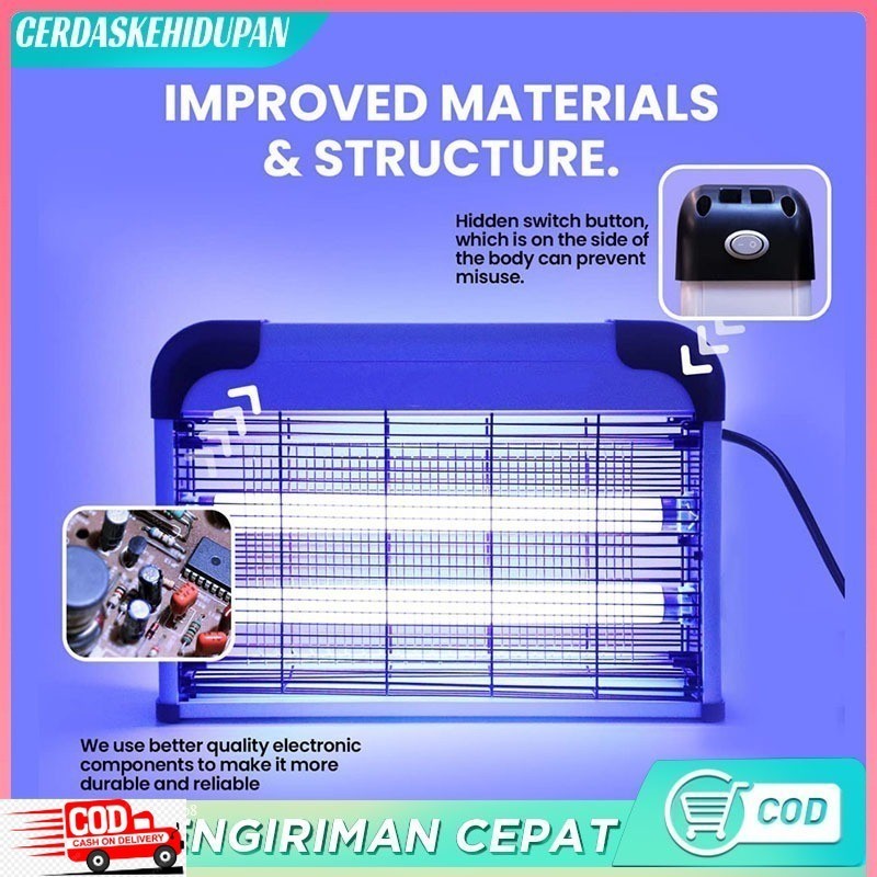 2 in 1 Insect Killer Perangkap Nyamuk Lalat Lampu UV Raket Nyamuk Listrik /Lampu Perangkap Nyamuk/La