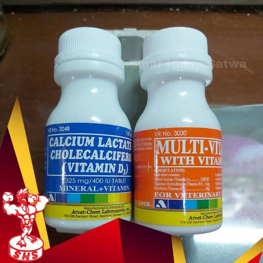 READY CALCIUM LACTATE MEMENUHI MINERAL KALSIUM AYAM BURUNG KUCING ANJING CHOLECALCIFEROL ECERAN 1 TA