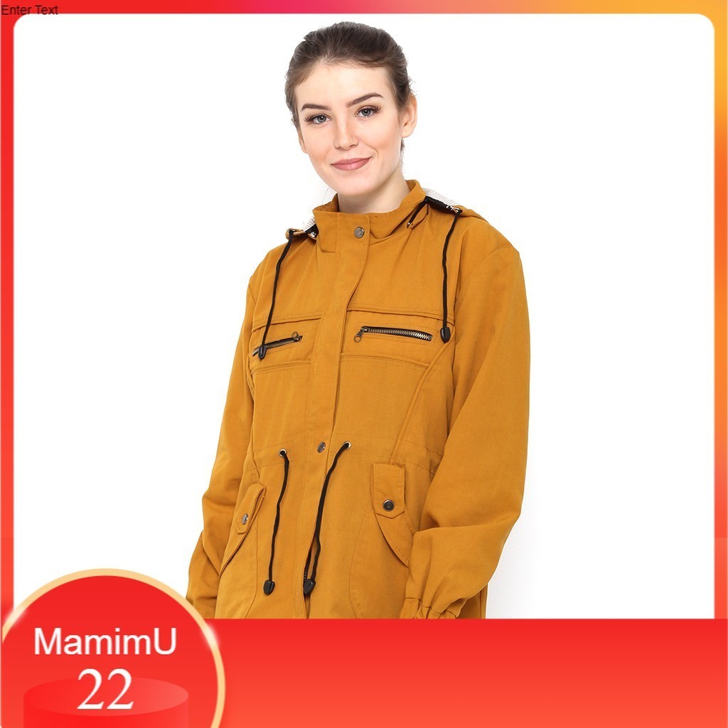 Jaket Jeans Denim Hoodie Sweater Distro  Wanita  SHD 001 - Kuning