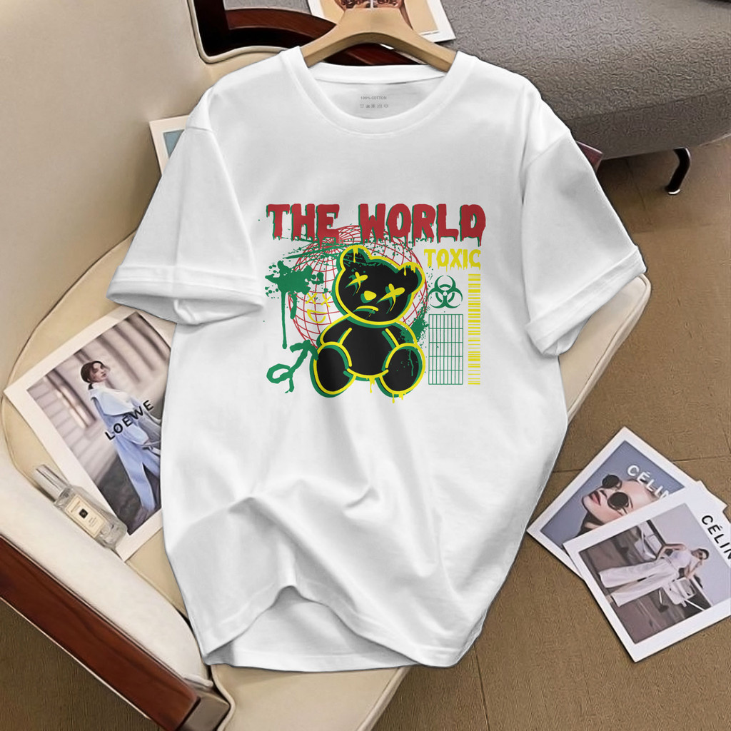 Kaos Bear The World Toxic Cotton Combed 24s Tshirt Beruang Teddy Bear TDB30