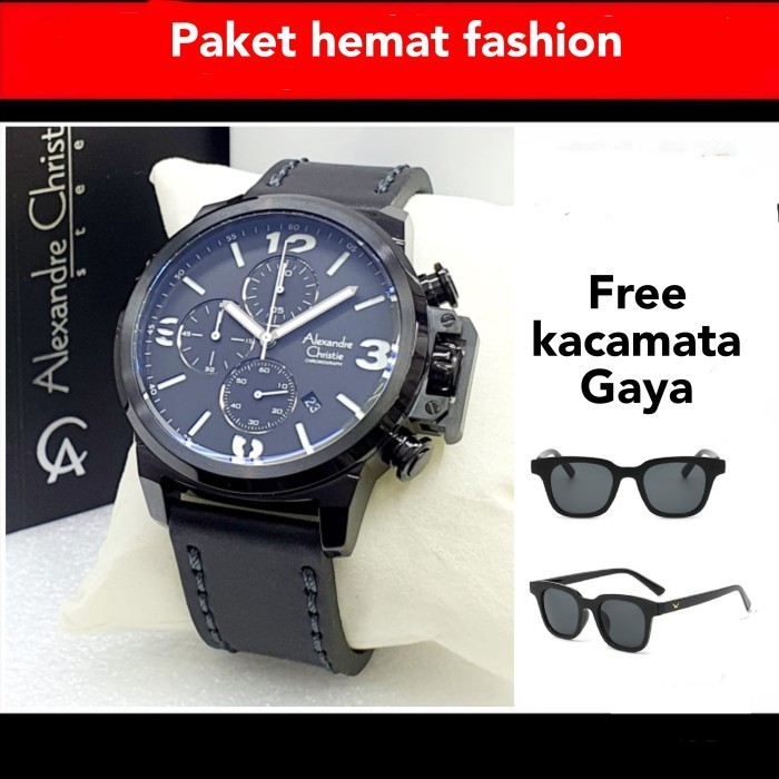 TERMURAH Jam tangan Pria Alexandre christie 6280 kotak original free kacamata