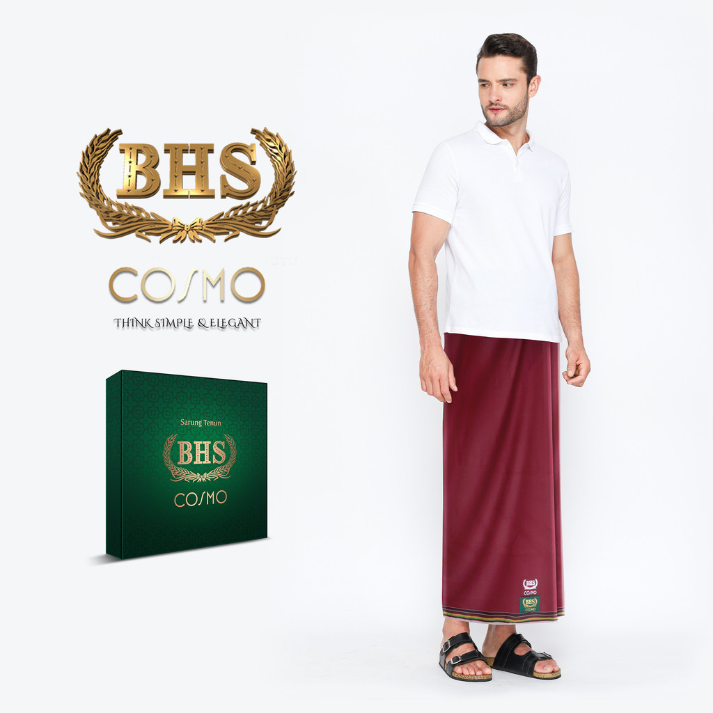 Sarung BHS Cosmo Gold Motif K26 PPF Merah Tua
