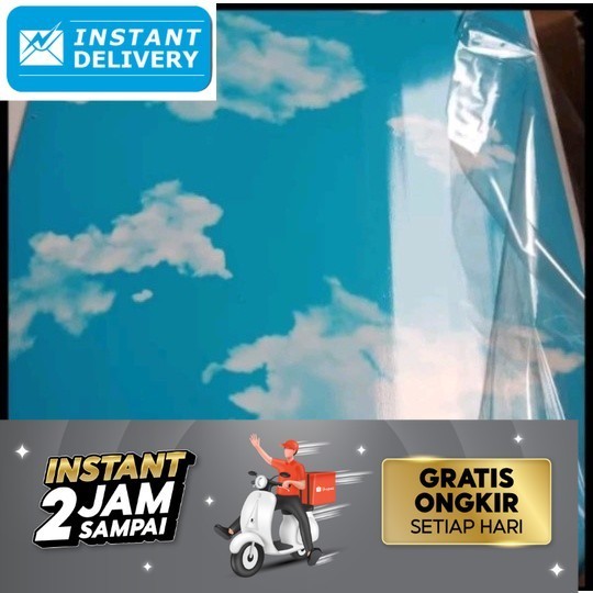 Plafon Pvc Hijau Putih Garis