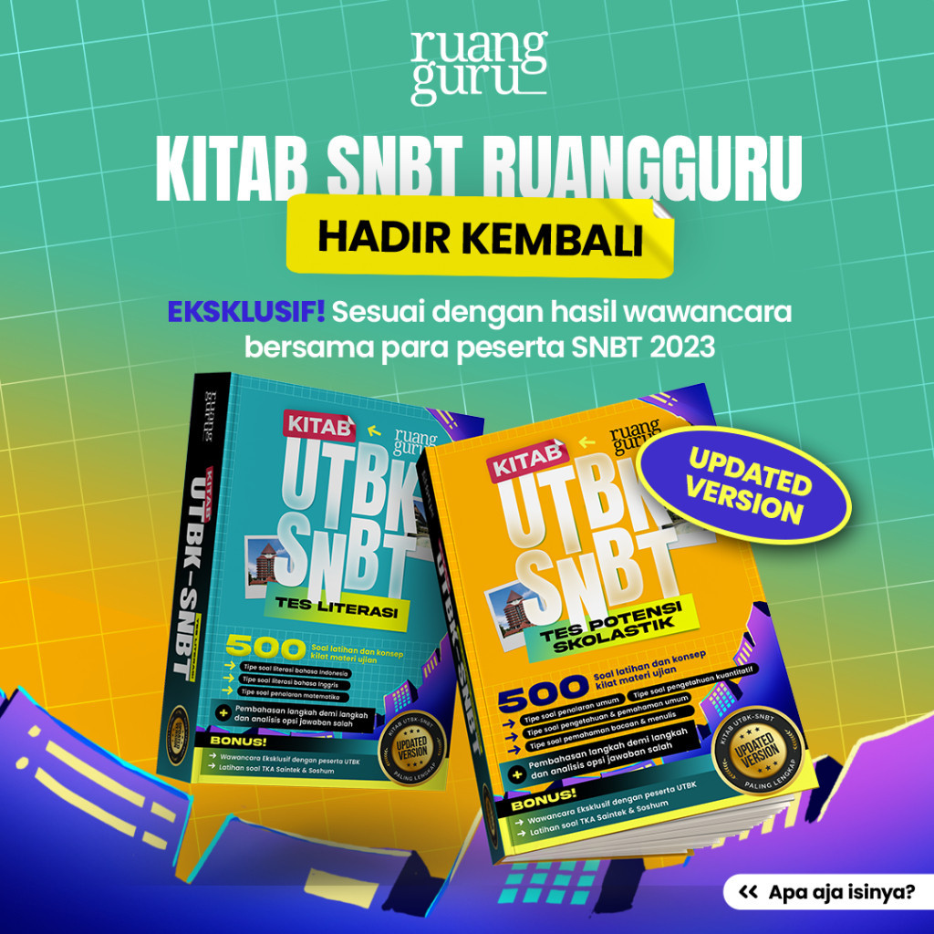 [PROMO MURAH] Buku Kitab UTBK SNBT TERUPDATE Ruangguru 2024 (BUNDLING HEMAT TPS & TL)