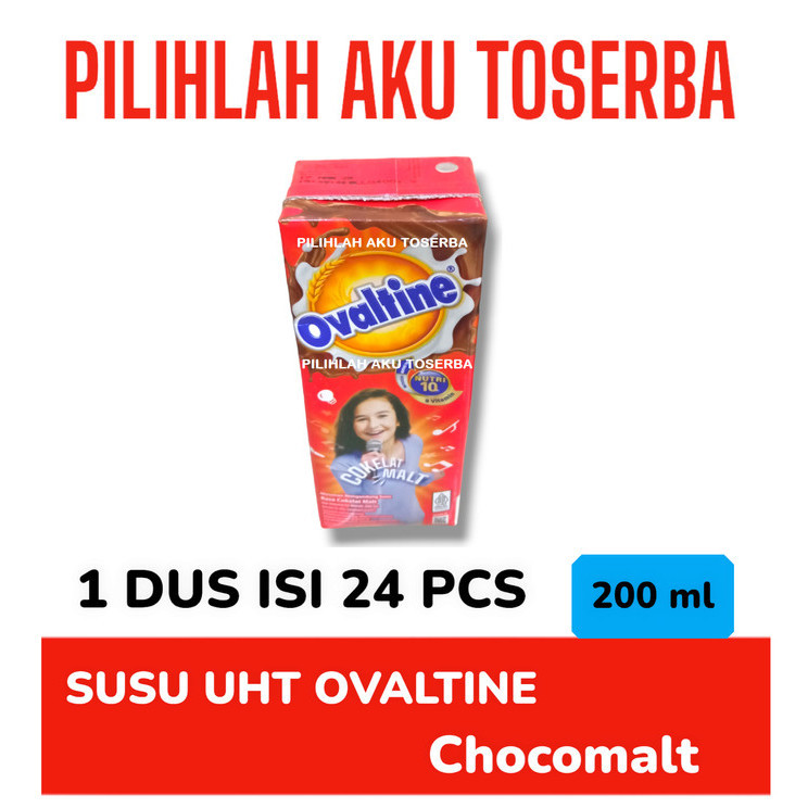 

RB Susu OVALTINE UHT Chocolate Malt 200 ml - (HARGA 1 Dus isi 24 pcs)