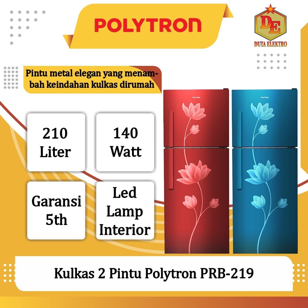 PROMO SPESIAL Kulkas 2 Pintu Polytron PRB-219