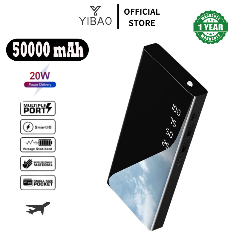 PRODUK TERBARU # YIBAO Powerbank 50000 mah Digital Display Fast Charging