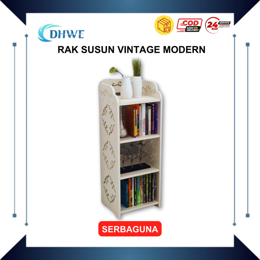 DHWE - Rak Buku Dekoratif Vintage Rak Barang Model Susun Modern Rak Untuk Barang Dekorasi Rumah Apar