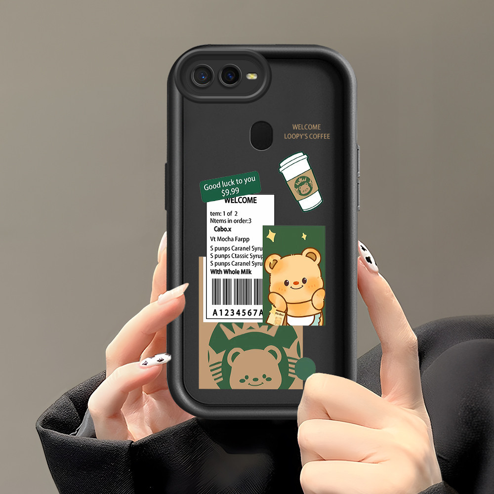 OPPO A7 A5S A12 A12S  Untuk Hp Casing Softcase Kesing Soft Phone Case Bear 2203