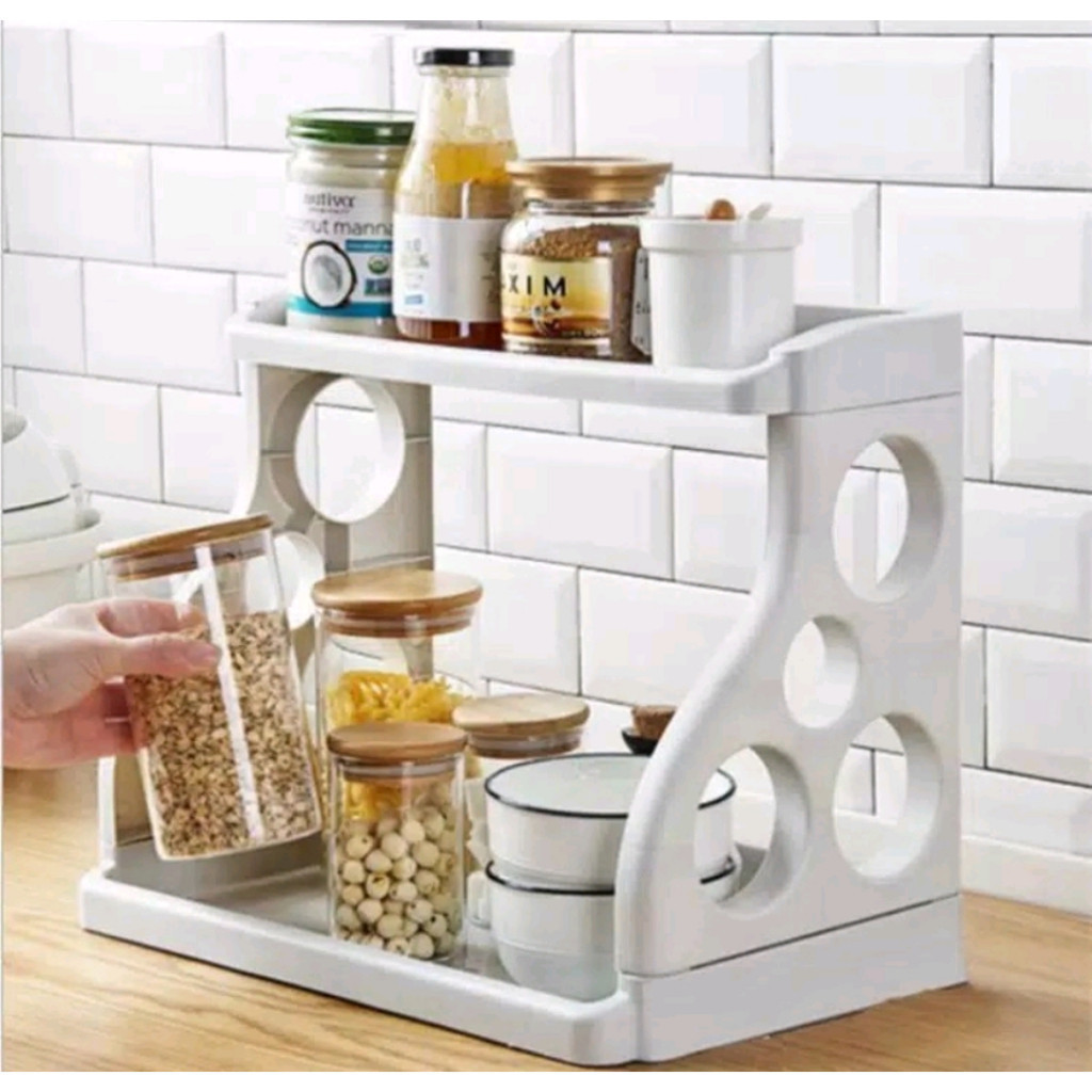 Rak Plastik Serbaguna - Rak Bumbu Dapur Susun Ukuran Besar