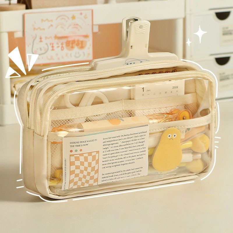 

Kotak Pensil Large Transparan Pencil Case Aesthetic Tempat Pensil Lucu Pen Pouch Case Alat Tulis Organizer Tempat Pensil Anak Perempuan Berwarna-Warni Stationery barang aesthetic