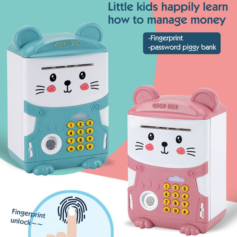 electric otomatis automatic simpan mainan celengan atm mini tabungan untuk uang asli tempat buku nab