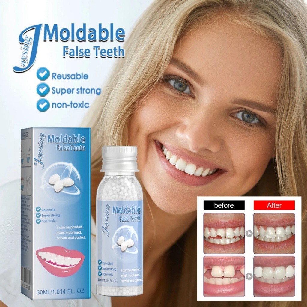 Jaysuing Gigi Palsu Sementara 30ML Penambal Gigi Temptooth Gigi Palsu Temporary Tooth Repair Kit Den