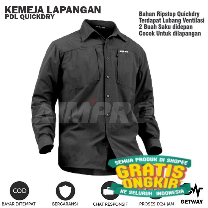 Kemeja Tactical Lengan Panjang Pria - Kemeja Taktikal - Kemeja PDL - Baju PDL TNF - kemeja gunung - 
