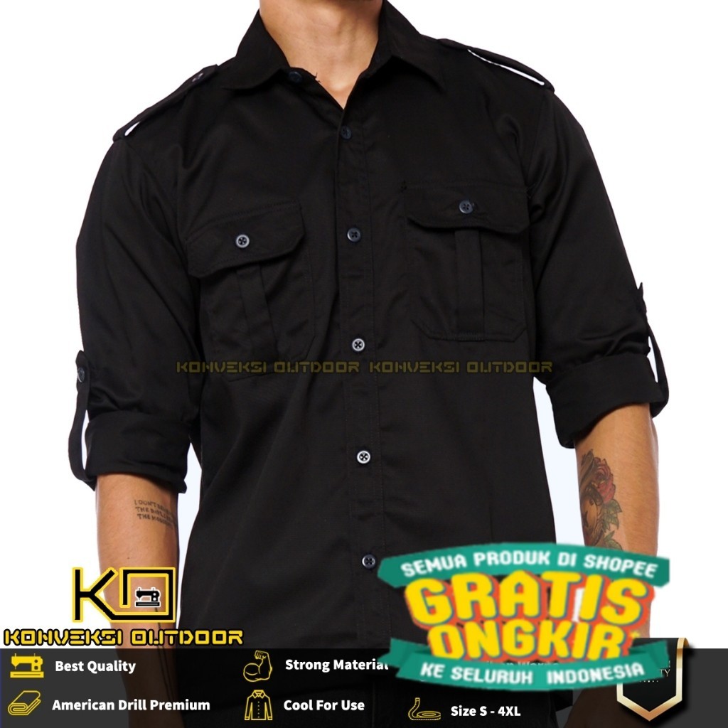 BAJU KEMEJA PDL LAPANGAN OUTDOOR INDOOR PRIA LENGAN PANJANG - Seragam Kerja Kantor Group Kemeja Lapa