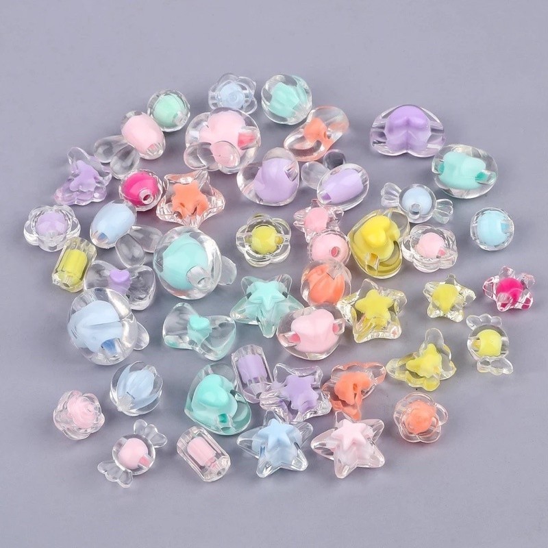 10 Buah Manik Manik Kristal Ice Glass Manik Manik Doff Ice Glass 10pcs Kualitas Premium Bisa Cod - D