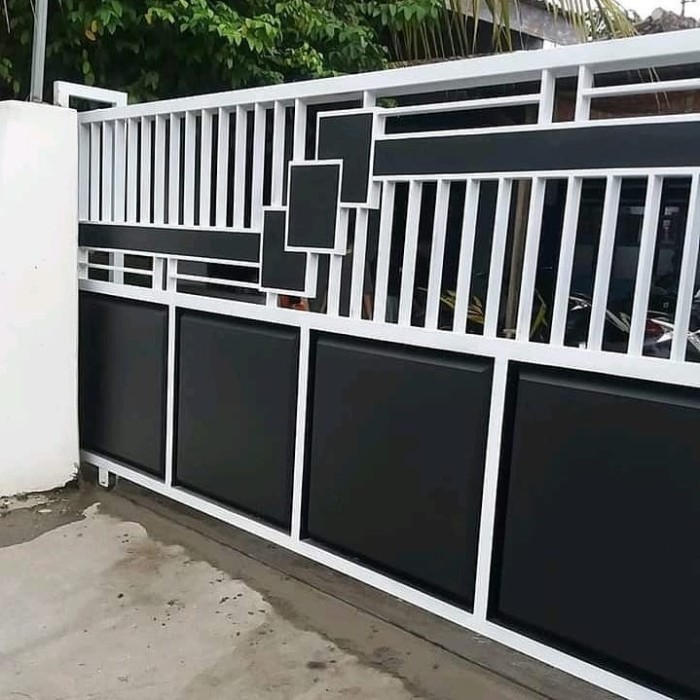 pagar rumah dorong minimalis kombinasi