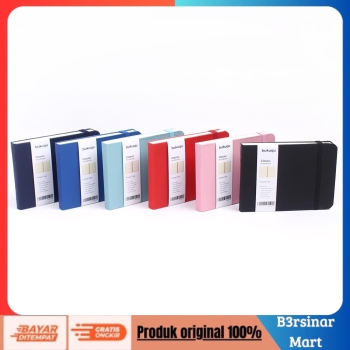 

[KUALITAS TERBAIK] Bukuqu Landscape Pocket Notebook - Buku Saku Ukuran A6 - Mini notebook - Navy, Polos