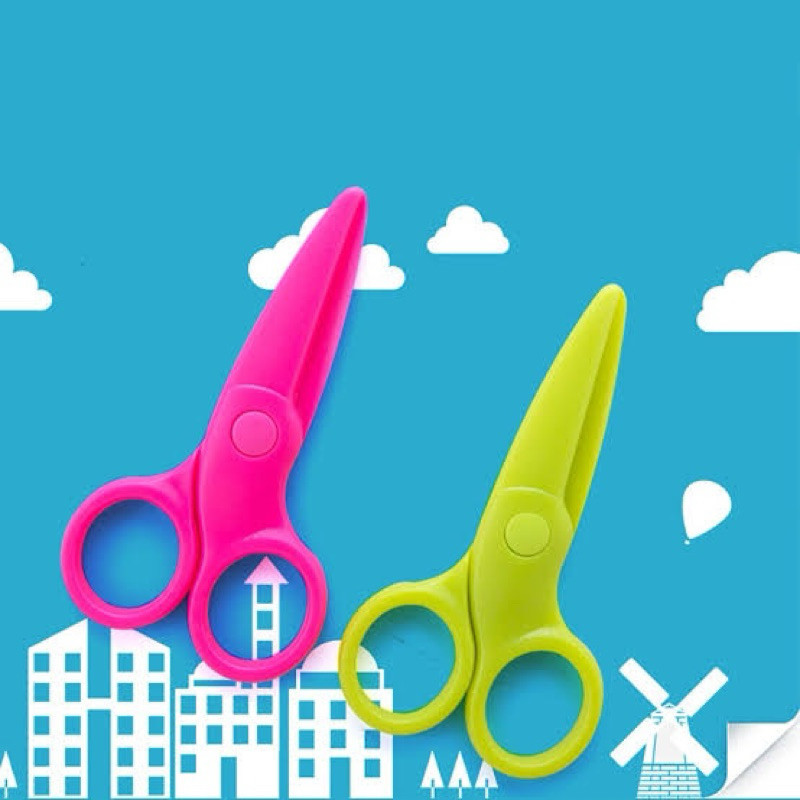 

[TERMURAH] Joan Miro Plastic Scissors with Round Tip Children Safe Learners Gunting Plastik Anak Belajar Menggunting