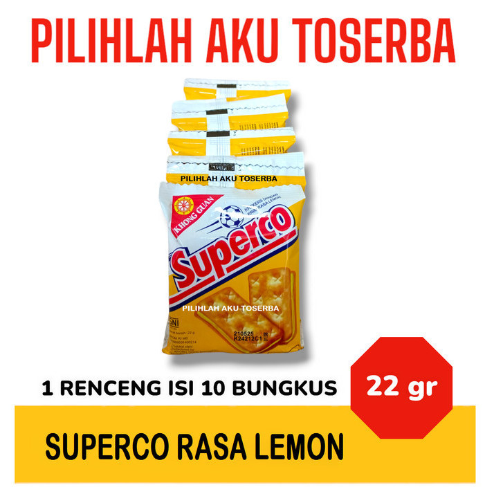 

Biskuit Khong Guan SUPERCO LEMON RENCENG Malkist - ( HARGA 1 RENCENG )