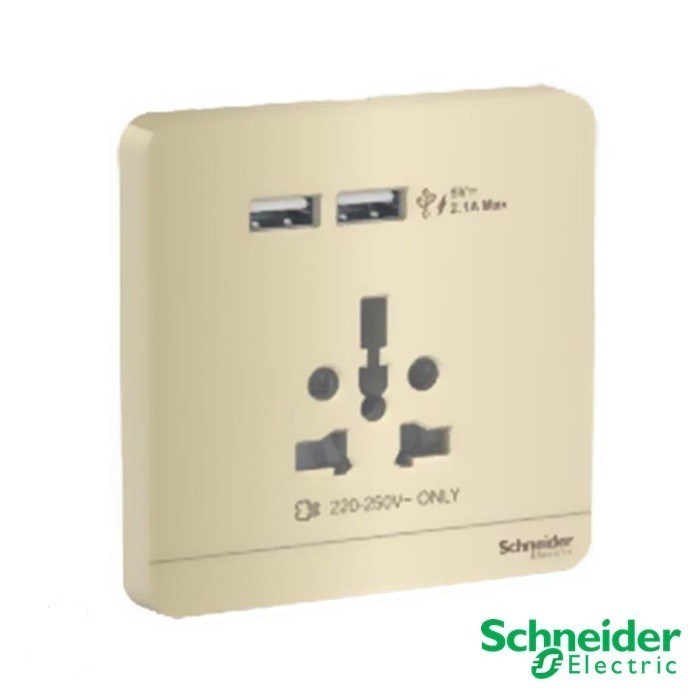 SCHNEIDER AVATARON INT SOCKET W USB 2.1A WINE GOLD E8342616USB_WG