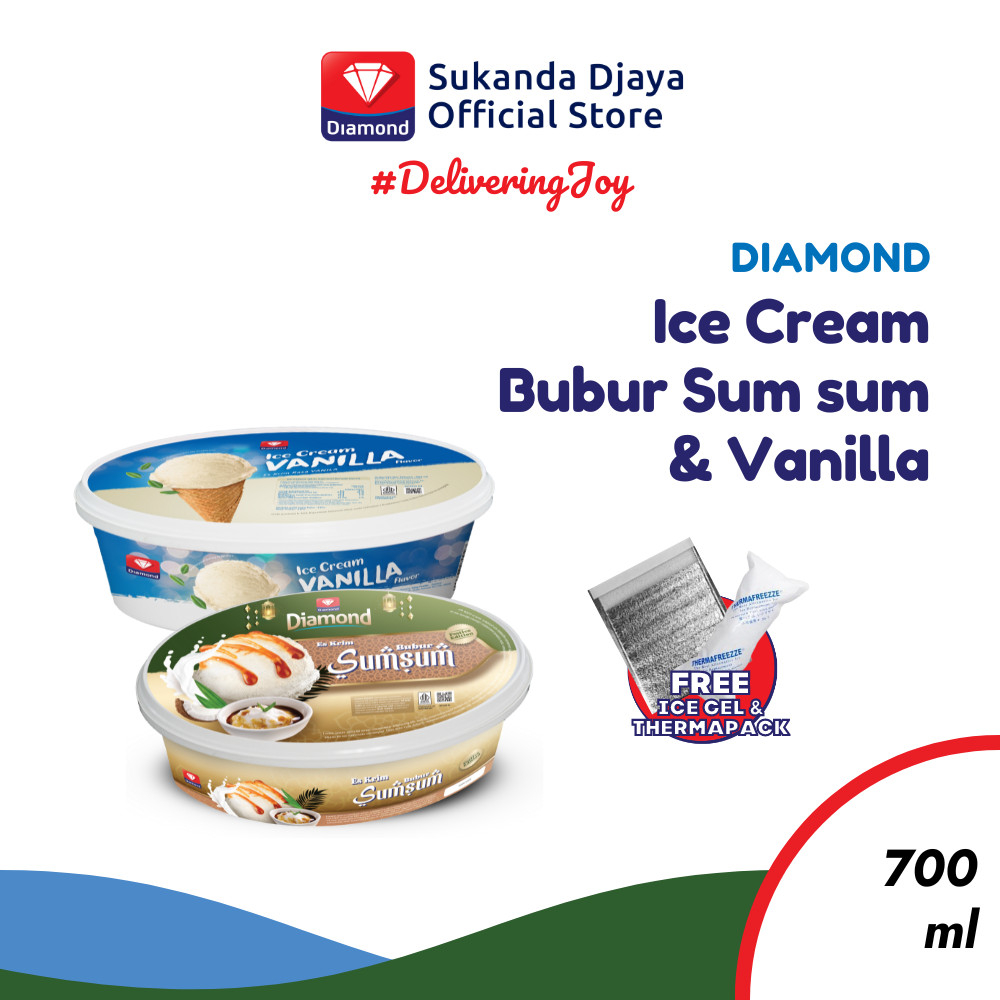 

Diamond Ice Cream Bubur SumSum + Vanilla 700 Ml