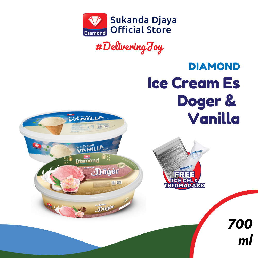 

Diamond Ice Cream Es Doger + Vanilla 700 Ml