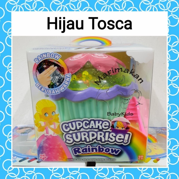 Best[SALE] Boneka Cupcake Surprise Rainbow Sequin Original Mainan Anak Perempuan - Hijau Tosca