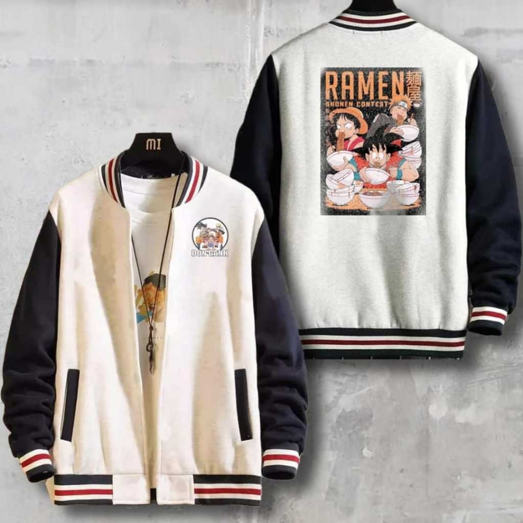 QMM1 COD JAKET SONEN RAMEN ZIPPER FLEECE TAIWAN FULL BASEBALL KERAH LIST / JAKET PRIA GAYA KOREA / J