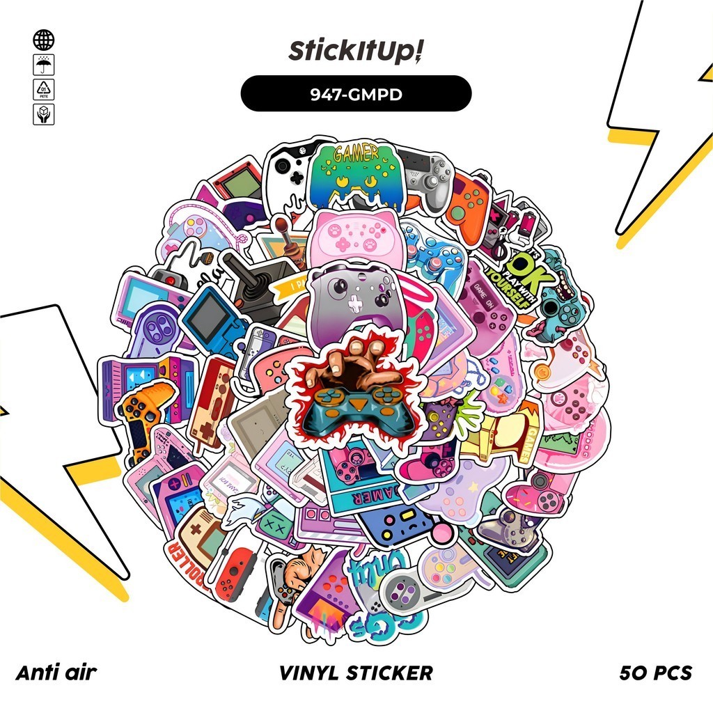 

COD✨ 100 Pcs Stiker Pack Gamepad V2 Lucu Aesthetic Vynil Waterproof untuk Freebies Sticker Buku Journal Casing HP Laptop