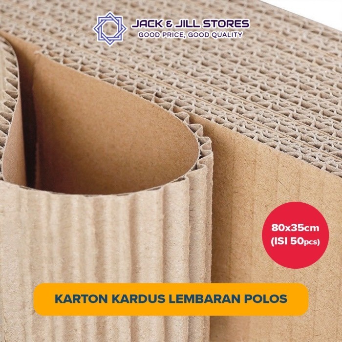 

KARTON KARDUS LEMBARAN POLOS UKURAN 80X35CM ( ISI 50PCS )